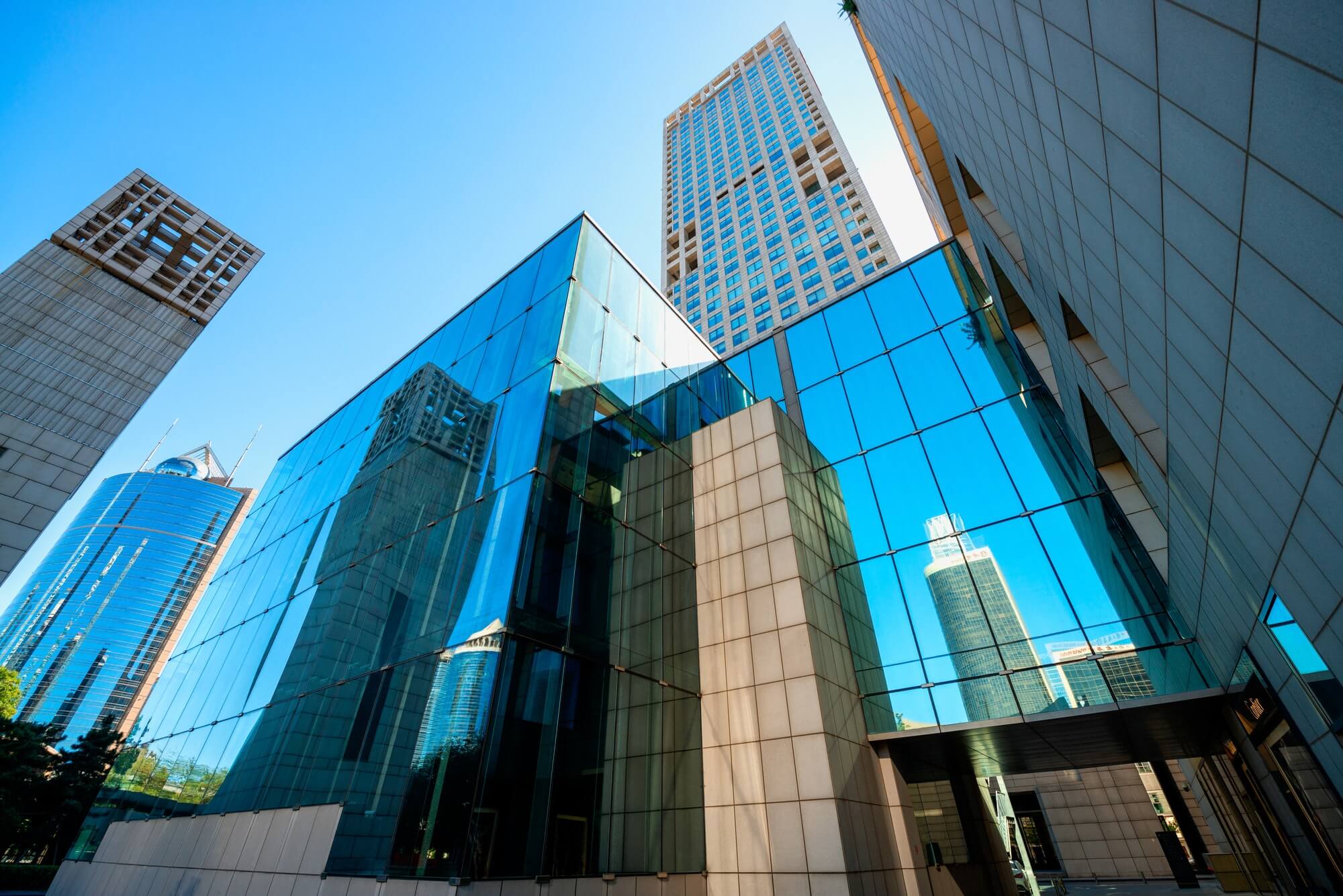 London skyline of modern office buildings
